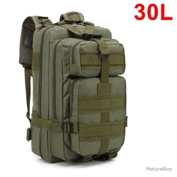 Sac � Dos Tactique de Voyage 30L - Randonn�e Survie Activit�s Plein Air Vert
