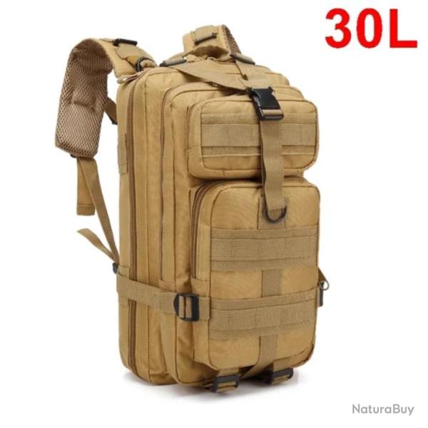 Sac � Dos Tactique de Voyage 30L - Randonn�e Survie Activit�s Plein Air Kaki Beige