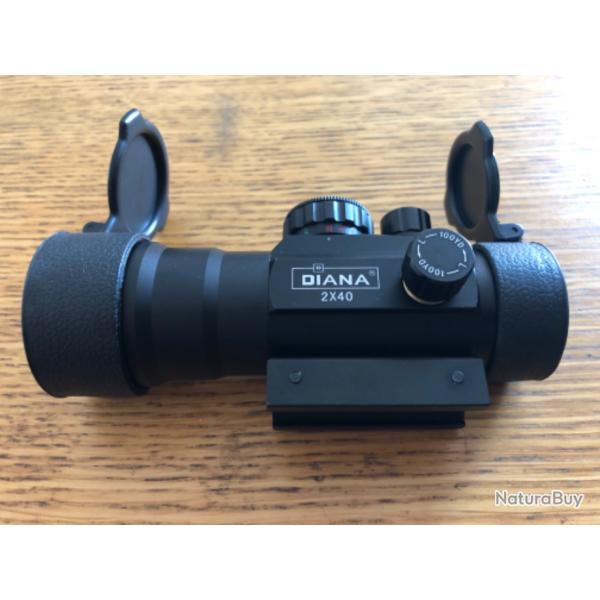 DIANA lunette de vis�e tir optique 2*40 viseur point rouge et vert lumineux sur rail picatinny 20 mm