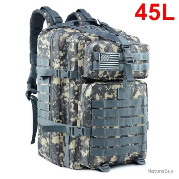 Sac � Dos Tactique de Voyage 45L - Randonn�e Survie Activit�s Plein Air ACU