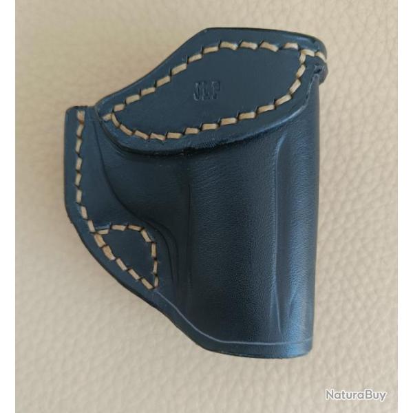 Holster cuir noir, droitier, pour Walther PPK (et clones) cal. 7,65