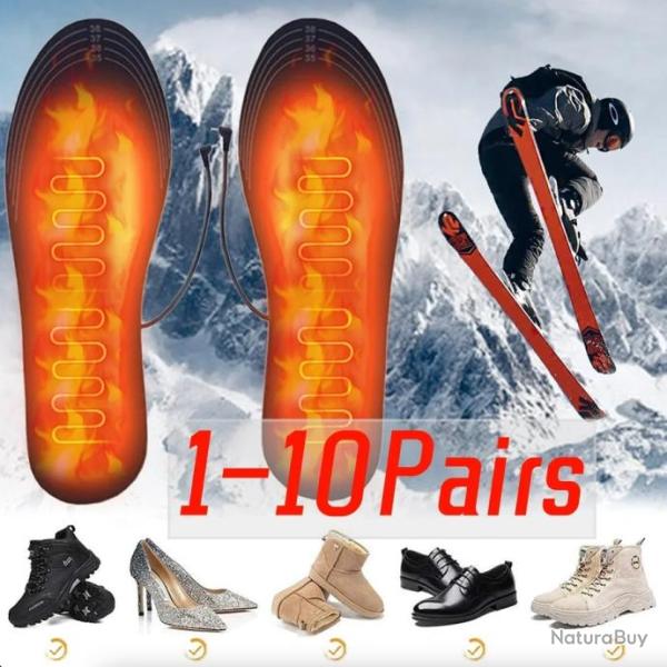 Semelles Chauffantes USB - Chauffe-pieds �lectriques pour Sports d'Hiver Randonn�e Ext�rieur 41-46
