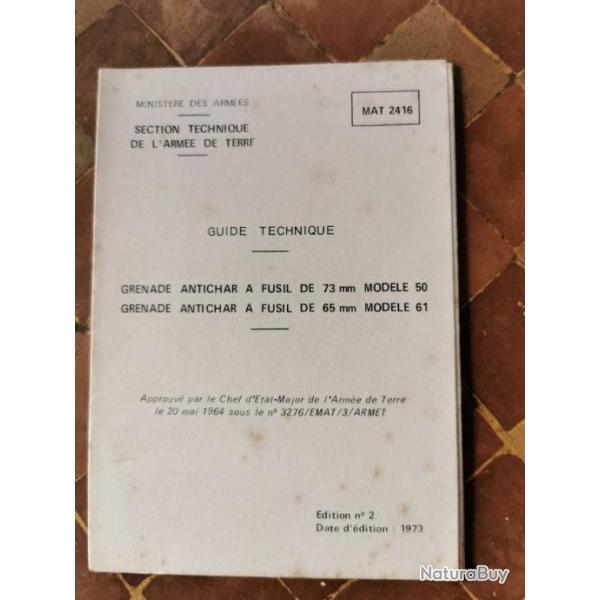 Guide technique grenade antichar � fusil de 73mm et 65mm