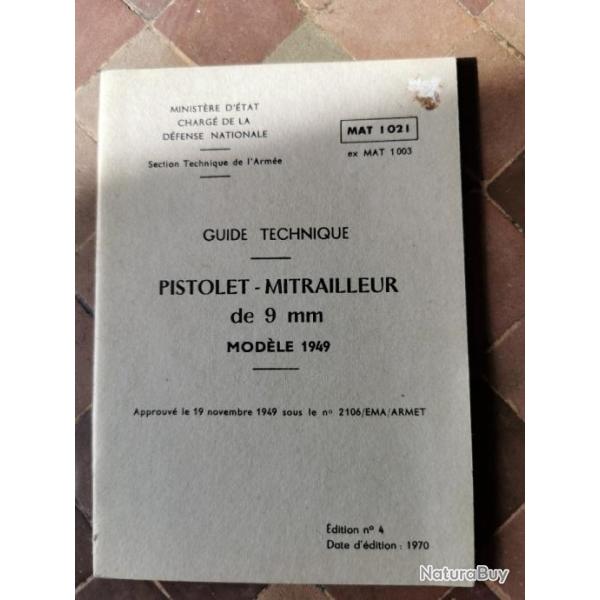 Guide technique pistolet mitrailleur de 9mm mod�le 1949