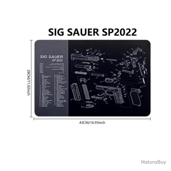 Tapis de d�montage et nettoyage Sig Sauer SP2022 43 x 28 cm