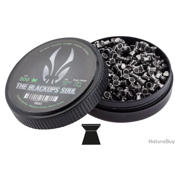 Plombs 4.5 mm The Black Ops Soul T�te Plate - BO Manufacture - Boite de 500