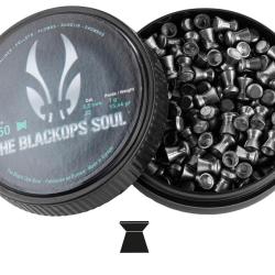 Plombs 5.5 mm The Black Ops Soul T&ecirc;te Plate - BO Manufacture - Boite de 250