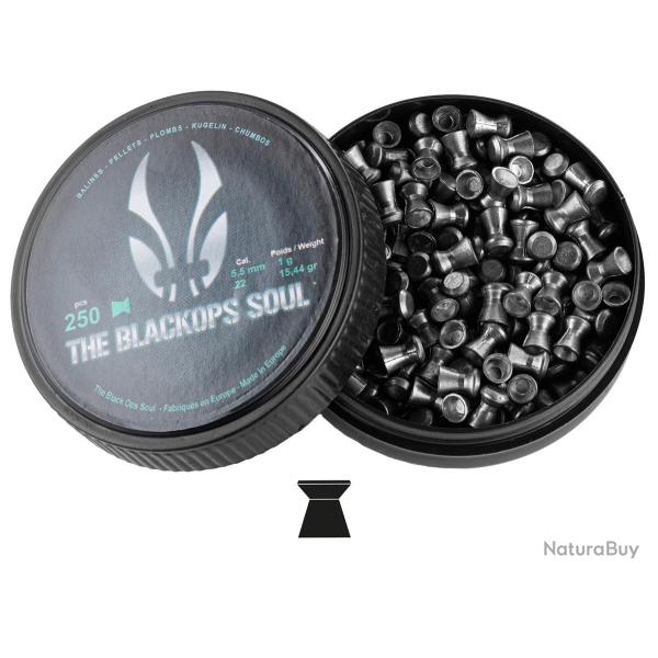 Plombs 5.5 mm The Black Ops Soul T�te Plate - BO Manufacture - Boite de 250