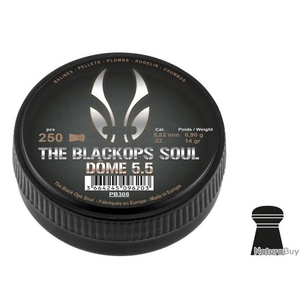 Plombs 5.5 mm The Black Ops Soul T�te Dome - BO Manufacture - Boite de 250