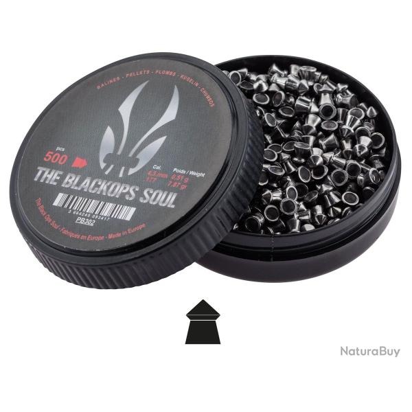Plombs 4.5 mm The Black Ops Soul T�te Pointue - BO Manufacture - Boite de 500