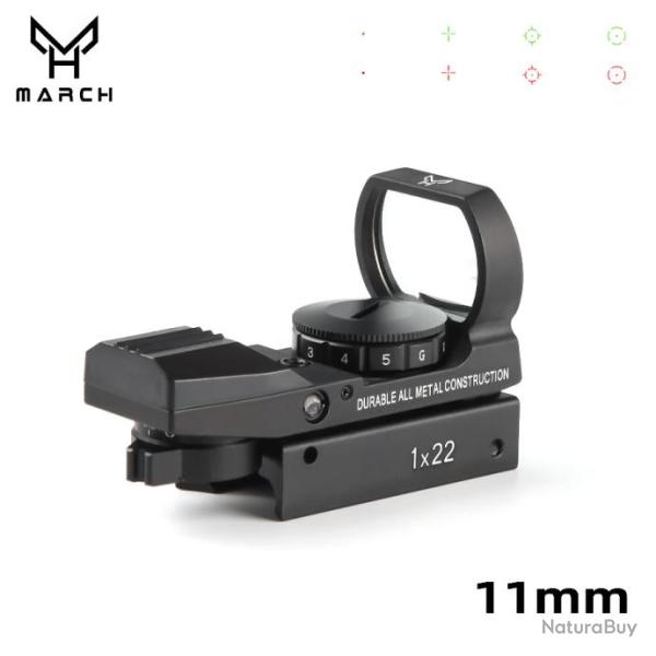 March Viseur Holographique 1x22 11MM Lumire Verte Paiement en 3 ou 4 fois -