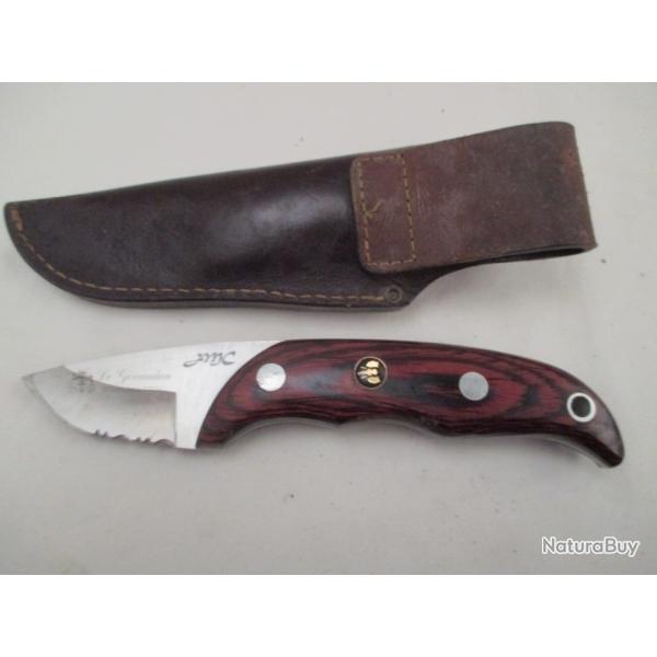 beau couteau de chasse  - le g�vaudan - J M C - tete d'�l�phant - �tui cuir