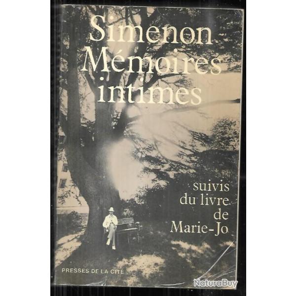 simenon m�moires intimes suivis du livre de marie-jo grand format