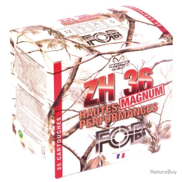 Cartouche de chasse FOB ZH 36 MAG Cal.12/76 Acier Haute Performance Magnum 36gr par 25