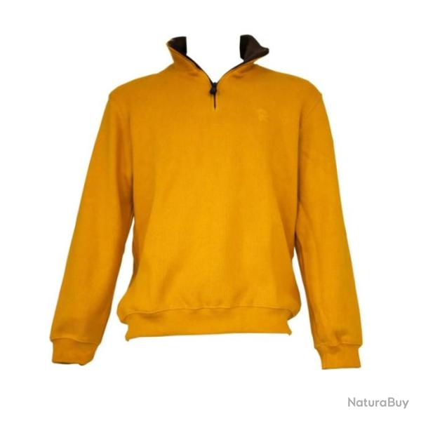 SWEAT Camionneur col zipp� moutarde LOVERGREEN