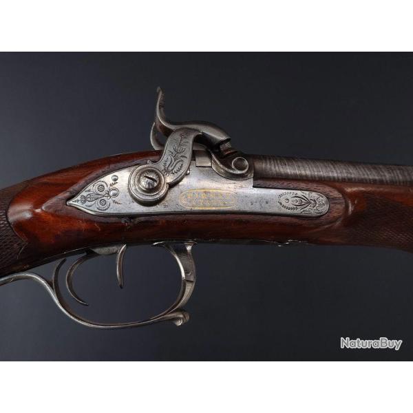 FUSIL DE CHASSE A PERCUSSION PIRMET ET BAUCHERON A PARIS 1828 - FRANCE XIX� Bon  France XIX eme Cate