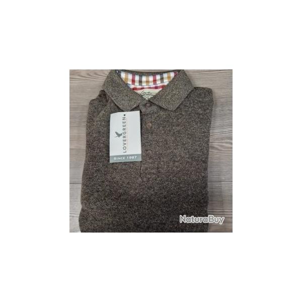 SWEAT Col boutonn� MARRON CHIN� LOVERGREEN