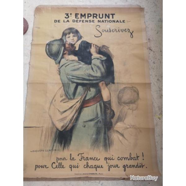 Affiche d'�poque WWI Du 3eme emprunt patriotique de 1917