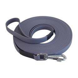 longe biothane beta plate 16 mm 15 m AVEC poign&eacute;e gris