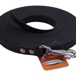 Longe BIOTHANE BETA plate 19 mm noir 5 m SANS poign&eacute;e