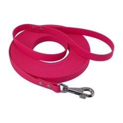 Longe BIOTHANE BETA plate 19 mm 5 m AVEC poign&eacute;e rose passion