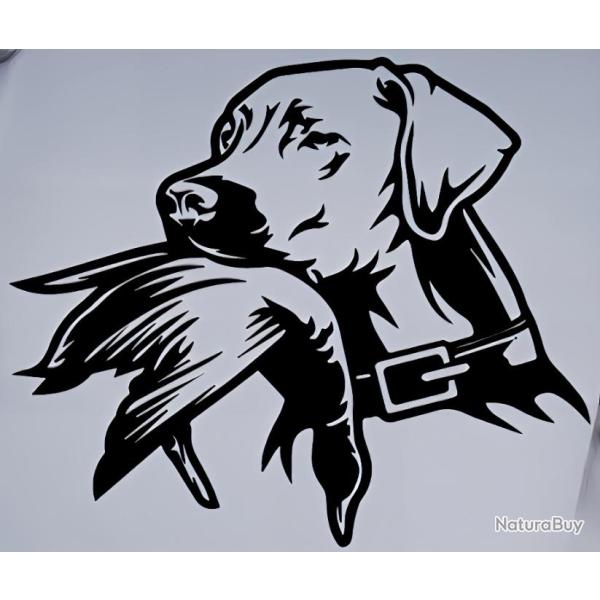 Autocollants tissu motif chien + canard  taille personnalis� photo 1 en vente ! 15cm.