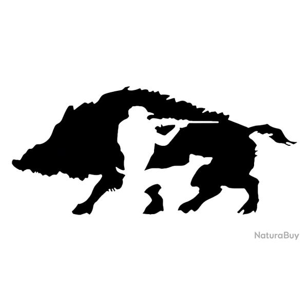 Autocollants tissu motif chasse aux sanglier taille personnalis� photo 1 en vente ! 12,5 cm