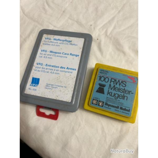 Bo�te d'entretien des armes � air comprim� et CO2 cal 4,5mm + Bo�te � plomb de comp�tition
