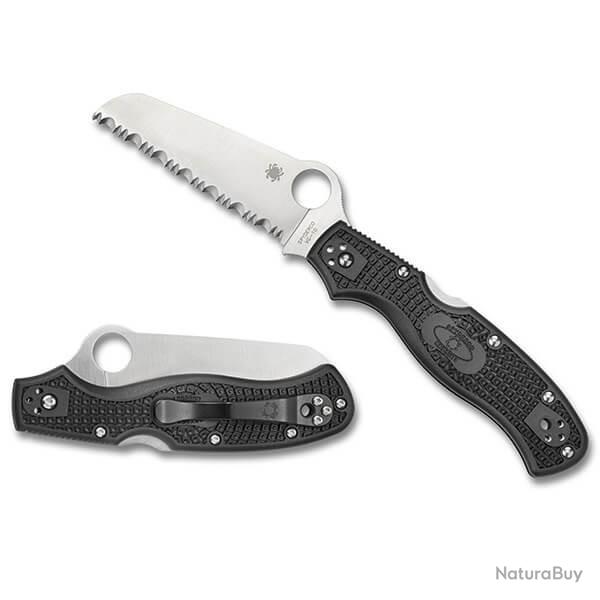 C14SBK3-Couteau pliant crant� Spyderco Rescue 3 93mm noir
