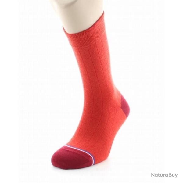 CHAUSSETTES Concorde en laine et cachemire Orange La Chaussette Fran�aise