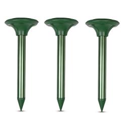 Lot de 3 anti-taupes solaires &agrave; ultra-sons Protection 1200 m&sup2;