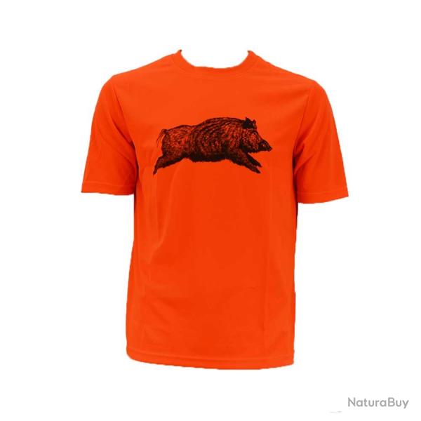 T Shirt sanglier orange Taille 8