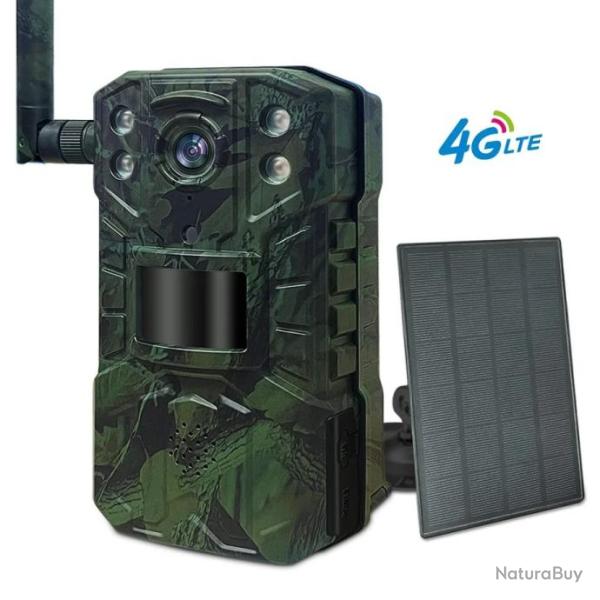 Cam�ra Solaire D�tection de Mouvement PIR de Chasse avec la Vision Nocturne 4G Vert/Camouflage