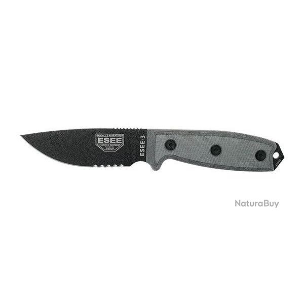 Couteau ESEE 3 Mixte Pommeau modifi� - Noir