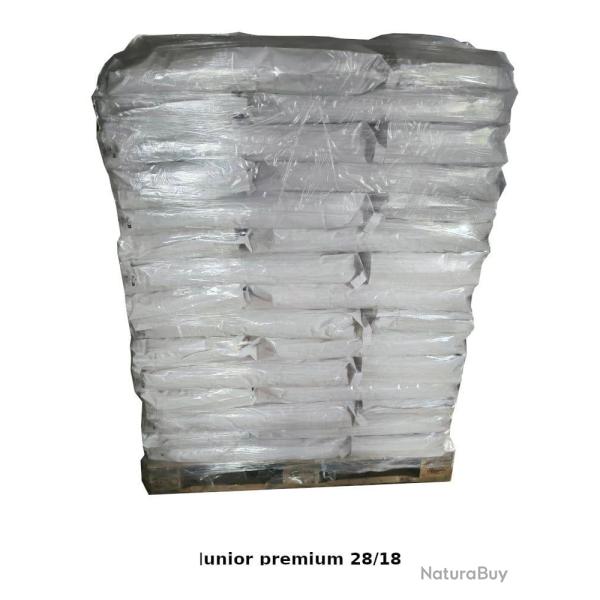 Croquettes chien adulte/ JUNIOR PREMIUM 28/18 gros volume 2 palettes-90 sacs (38,68� ttc le paquet)