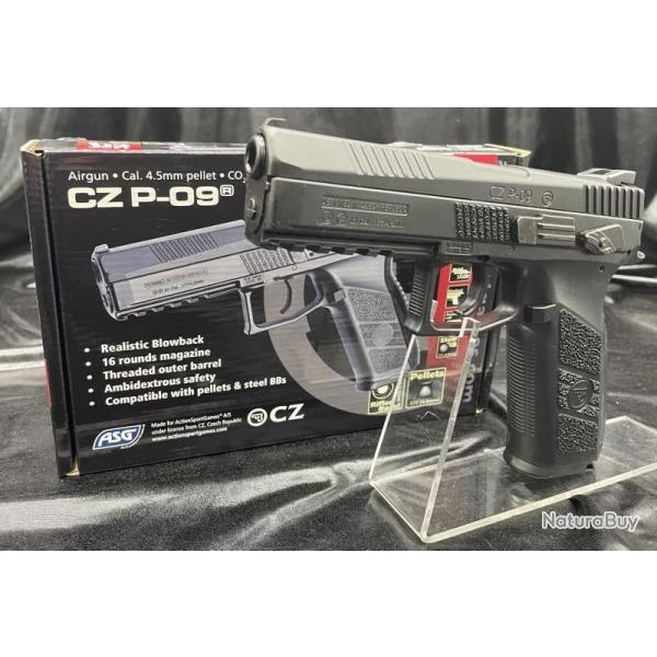 Pistolet CZ P-09 "Couleur Noir M�tal" - Plombs ou BB'S - Blowback