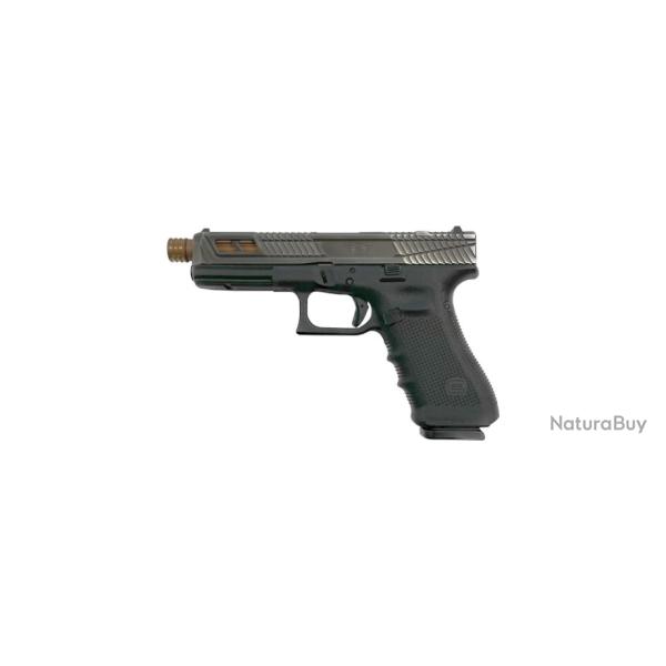 GLOCK - Glock L2D Custom 17 Gen 4 Culasse Catalyst Battleworn Canon Bronze Filet 1/2x28 - 9x19
