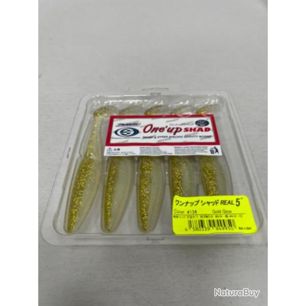 !! LEURRE ONE'UP SHAD 5'� COL 134 GOLD glow