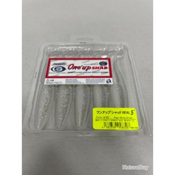 !! LEURRE ONE'UP SHAD 5'� COL 105 PEARL White glitter