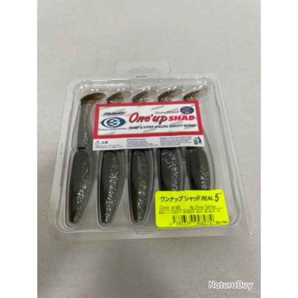 !! LEURRE ONE'UP SHAD 5'� COL 100 Aji silver glitter