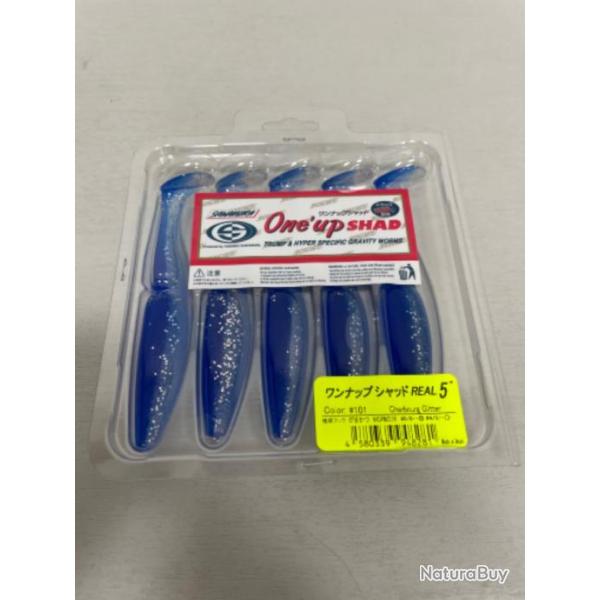 !! LEURRE ONE'UP SHAD 5'� COL 101 Cherbourg glitter