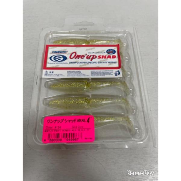 !! LEURRE ONE'UP SHAD 4'� COL 134 GOLD Glow