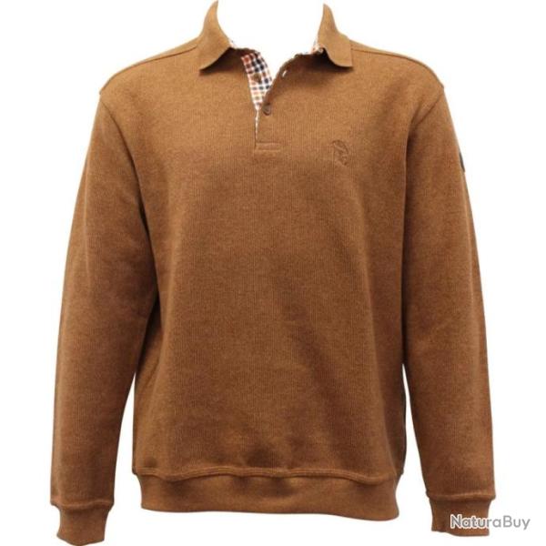 SWEAT HOMME Col boutonn� noisette  LOVERGREEN