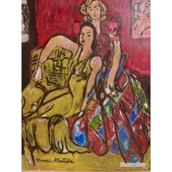 Henri Matisse (d'apr�s) - Deux femmesGravure rehauss�e � l'huile  XXe si�cle