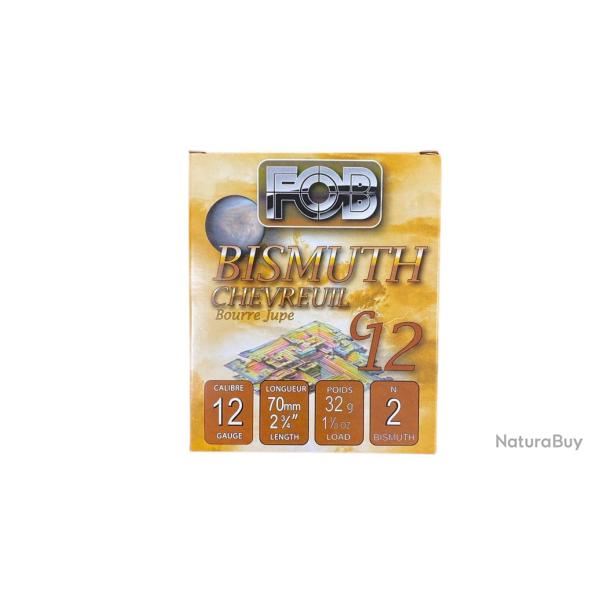 10 CARTOUCHES FOB BISMUTH CHEVREUIL CAL 12/70 32G BJ N�2