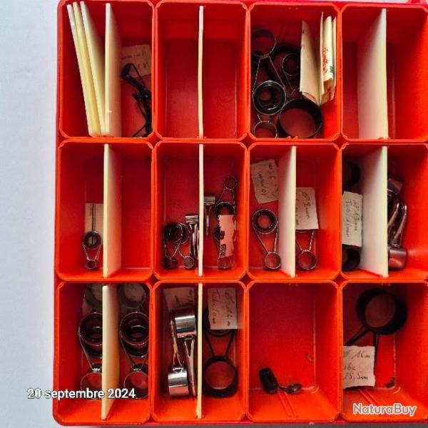 Lot d'anneaux diff�rents de canne � p�che     18-19 anneaux de diam�tres diff�rents