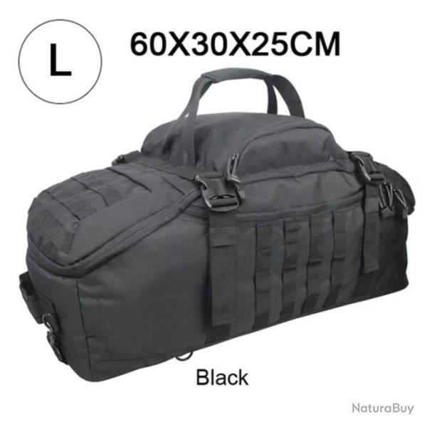 Sac � Dos Tactique 60L MOLLE pour Camping, Randonn�e, Voyage Grande Capacit� Noir