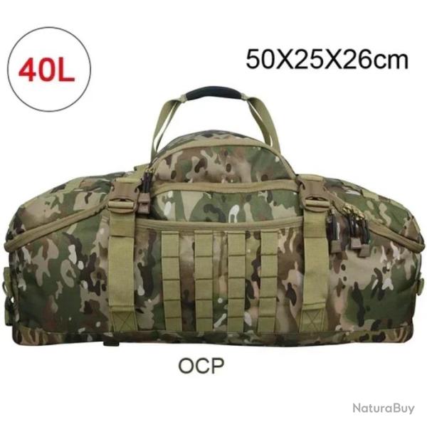 Sac � Dos Tactique 40L MOLLE pour Camping, Randonn�e, Voyage Grande Capacit� Camouflage
