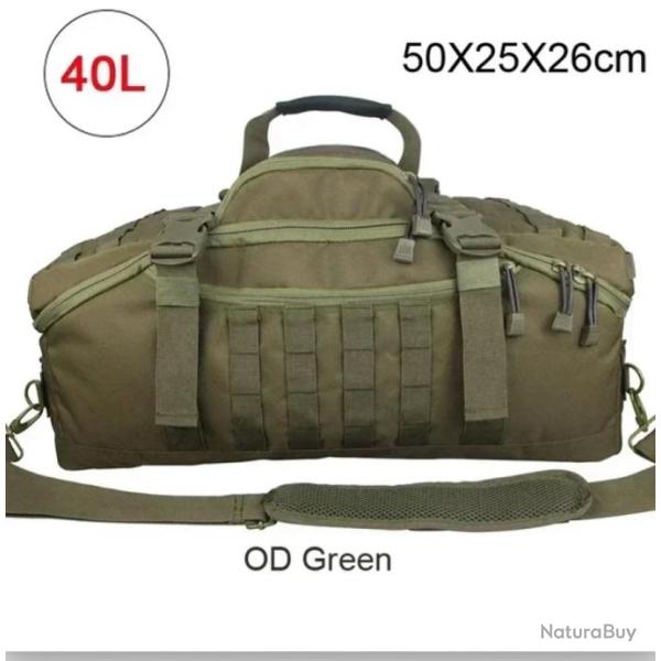 Sac � Dos Tactique 40L MOLLE pour Camping, Randonn�e, Voyage Grande Capacit� Vert