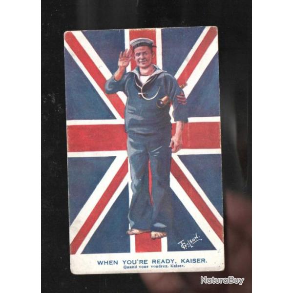 carte patriotique marin britannique , royal navy , quand vous voudrez kaiser